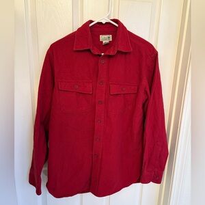 L.L. Bean Men's Classic Red Cotton Shacket Size Small
